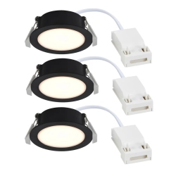 Zestaw 3x Czarne spoty sufitowe Olea 3 Nordlux, 3x4.4W LED, IP65 2510400103 Nordlux
