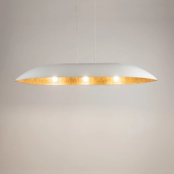Lampa Wisząca Biała Miedziana GONDOLA L 40638 SIGMA