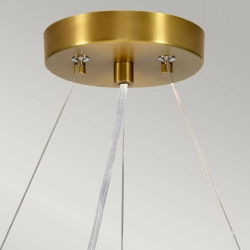 Lampa wisząca 46 cm Pearce – 3 źródła światła – Postarzany mosiądz DL-PEARCE18-3LT-IV-AB Elstead Lighting