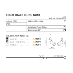 Reflektor EIGER TRACK 3LINE WH AZ4204 AZZARDO