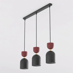 Lampa wisząca GAUDI 3 BLACK BURGUNDY 1737/3B EMIBIG - zdjęcie produktu