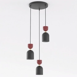 Lampa wisząca GAUDI 3PREM BLACK BURGUNDY 1737/3PREM EMIBIG - zdjęcie produktu