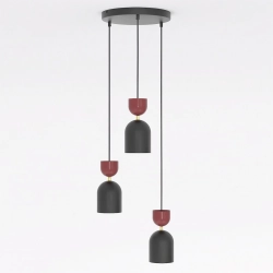 Lampa wisząca GAUDI 3PREM BLACK BURGUNDY 1737/3PREM EMIBIG - zdjęcie dodatkowe 1