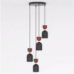 Lampa wisząca GAUDI 4PREM BLACK BURGUNDY 1737/4PREM EMIBIG - zdjęcie dodatkowe 1