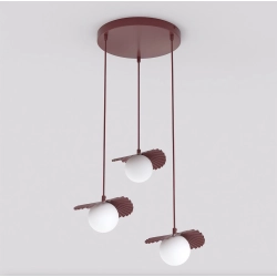 Lampa wisząca FLORA 3PREM BURGUNDY OPAL 1761/3 EMIBIG - zdjęcie produktu