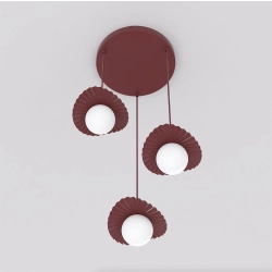 Lampa wisząca FLORA 3PREM BURGUNDY OPAL 1761/3 EMIBIG - zdjęcie dodatkowe 1