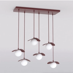 Lampa wisząca FLORA 6 BURGUNDY OPAL 1761/6 EMIBIG - zdjęcie dodatkowe 1
