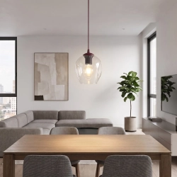 Lampa wisząca ISTAR 1 BURGUND TRANSPARENT 1784/1 EMIBIG - zdjęcie dodatkowe 1
