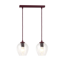 Lampa wisząca ISTAR 2 BURGUND TRANSPARENT 1784/2 EMIBIG - zdjęcie produktu