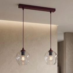 Lampa wisząca ISTAR 2 BURGUND TRANSPARENT 1784/2 EMIBIG - zdjęcie dodatkowe 1