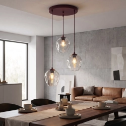 Lampa wisząca ISTAR 3PREM BURGUND TRANSPARENT 1784/3PREM EMIBIG - zdjęcie dodatkowe 1