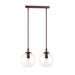 Lampa wisząca COSMO 2 BURGUNDY TRANSPARENT 1788/2 EMIBIG - zdjęcie produktu