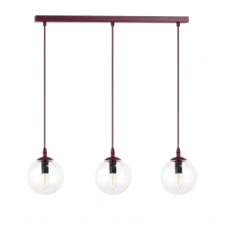 Lampa wisząca COSMO 3 BURGUNDY TRANSPARENT 1788/3 EMIBIG - zdjęcie produktu