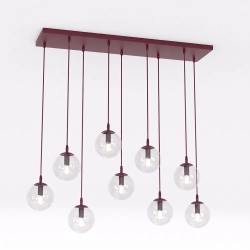Lampa wisząca COSMO 9 BURGUNDY TRANSPARENT 1788/9 EMIBIG - zdjęcie produktu