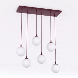 Lampa wisząca COSMO 6 BURGUNDY OPAL 1789/6 EMIBIG - zdjęcie produktu