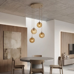 Lampa wisząca COSMO 4PREM MOKKA AMBER 1791/4PREM EMIBIG - zdjęcie dodatkowe 1