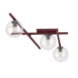 Lampa sufitowa SMART 3 BURGUNDY TRANSPARENT 1796/3 EMIBIG - zdjęcie produktu