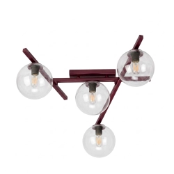 Lampa sufitowa SMART 4 BURGUNDY TRANSPARENT 1796/4 EMIBIG - zdjęcie produktu