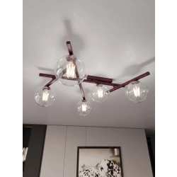 Lampa sufitowa SMART 5 BURGUNDY TRANSPARENT 1796/5 EMIBIG - zdjęcie produktu