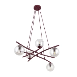 Lampa wisząca ESSA 5 BURGUNDY TRANSPARENT 1800/5 EMIBIG - zdjęcie produktu