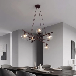 Lampa wisząca ESSA 5 BURGUNDY TRANSPARENT 1800/5 EMIBIG - zdjęcie dodatkowe 1
