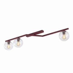 Lampa sufitowa NATON 3 BURGUNDY TRANSPARENT 1804/3 EMIBIG - zdjęcie produktu