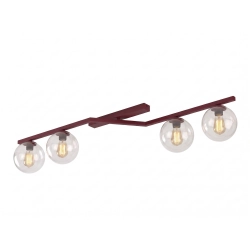 Lampa sufitowa NATON 4 BURGUNDY TRANSPARENT 1804/4 EMIBIG - zdjęcie produktu