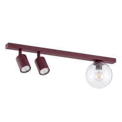 Lampa sufitowa BASTER 3 BURGUNDY TRANSPARENT 1817/3 EMIBIG - zdjęcie produktu