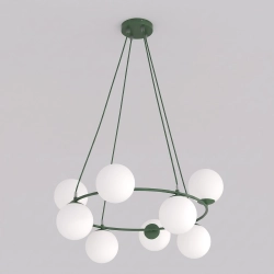 Lampa wisząca AZURA 8 OLIVE GREEN OPAL 1832/8 EMIBIG