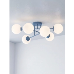 Lampa sufitowa ROMA 6 DUSTY BLUE OPAL 1845/6 EMIBIG