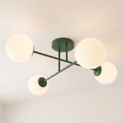 Lampa sufitowa ROMA 4 OLIVE GREEN OPAL 1847/4 EMIBIG