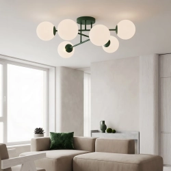 Lampa sufitowa ROMA 6 OLIVE GREEN OPAL 1847/6 EMIBIG