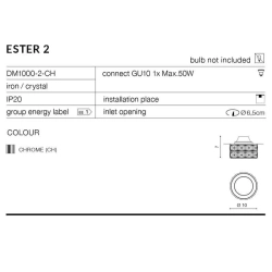 Oprawa stropowa Ester 2 (gold) AZ2467 AZZARDO