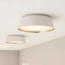 Plafon Asher – 3 źródła światła – Matowa biel / Złoty FE-ASHER-3F-WHT Elstead Lighting