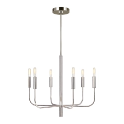 Żyrandol Brianna – 6 źródeł światła – Polerowany nikiel FE-BRIANNA6-PN Elstead Lighting