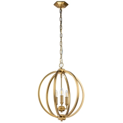 Średnia lampa wisząca Corinne – 3 źródła światła – Oksydowany mosiądz FE-CORINNE-3P-M-BB Elstead Lighting