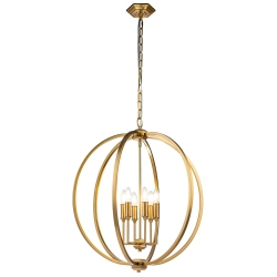 Lampa wisząca Corinne – 6 źródeł światła – Oksydowany mosiądz FE-CORINNE-6P-L-BB Elstead Lighting