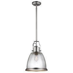 kinkiecik.pl Duża lampa wisząca Hobson – 1 źródło światła – Satynowy nikiel FE-HOBSON-P-L-SN Elstead Lighting