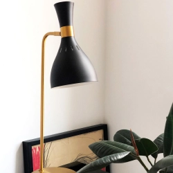 Lampa stołowa Joan – 1 źródło światła – Czarna / Oksydowany mosiądz FE-JOAN-TL-MB Elstead Lighting