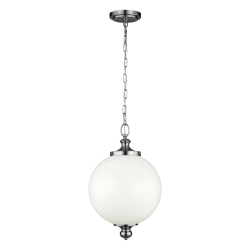 kinkiecik.pl Duża lampa wisząca Parkman 1 źródło światła – Polerowany nikiel FE-PARKMAN-PL-PN Elstead Lighting