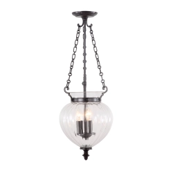 Średnia lampa wisząca Finsbury Park – 3 źródła światła – Stary brąz FP-P-M-OLD-BRZ Elstead Lighting