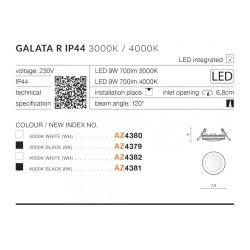 Galata R 3000K (black) AZ4379 IP44 AZZARDO