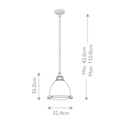 kinkiecik.pl Lampa wisząca Amelia – 1 źródło światła – Polerowany nikiel HK-AMELIA-P-M-PN Elstead Lighting
