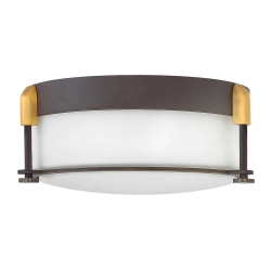 kinkiecik.pl Mały plafon Corbin – 2 źródła światła – Olejowany brąz HK-COLBIN-F-S-OZ Elstead Lighting