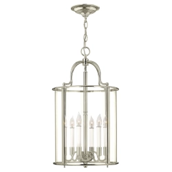 kinkiecik.pl Duża lampa wisząca Gentry – 6 źródeł światła – Polerowany nikiel HK-GENTRY-P-L-PN Elstead Lighting
