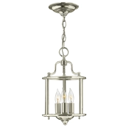 kinkiecik.pl Mała lampa wisząca Gentry – 3 źródła światła – Polerowany nikiel HK-GENTRY-P-S-PN Elstead Lighting