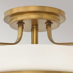 kinkiecik.pl Półplafon Harper – 3 źródła światła – Stary mosiądz HK-HARPER-SFM-HB Elstead Lighting