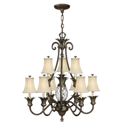Żyrandol Plantation – 10 źródeł światła – Perłowy brąz HK-PLANT10-PZ Elstead Lighting