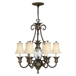 Żyrandol Plantation – 7 źródeł światła – Perłowy brąz HK-PLANT7-PZ Elstead Lighting