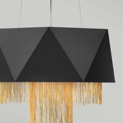 Lampa wisząca Zuma – 6 źródeł światła – Satynowa czerń / Złoty HK-ZUMA6-SBG Elstead Lighting